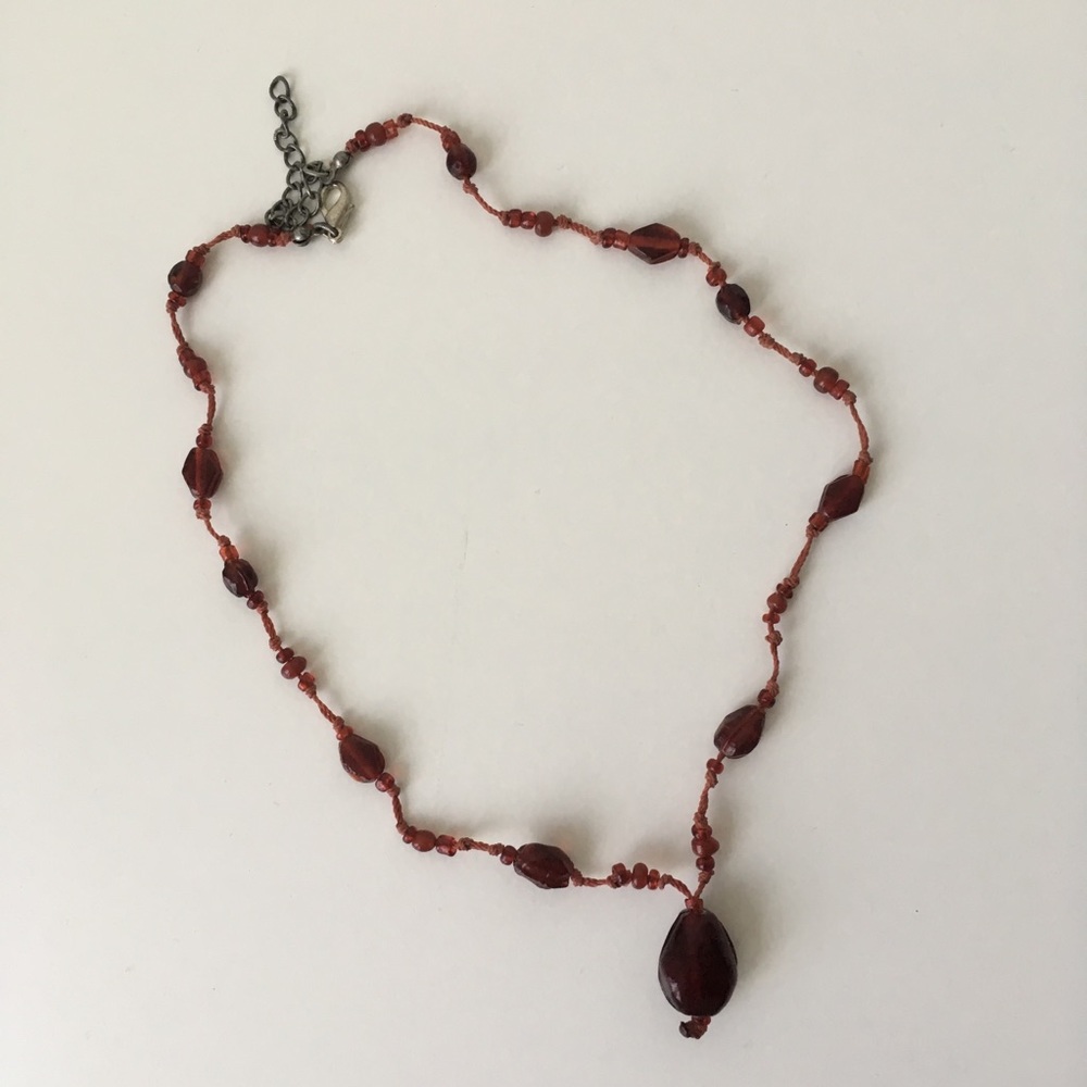 Red statement necklace